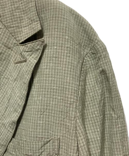 Whim Gazette（ウィムガゼット）Whim Gazette (ウィムガゼット) Gemini-チェックジャケット オリーブ サイズ:Fの古着・服飾アイテム