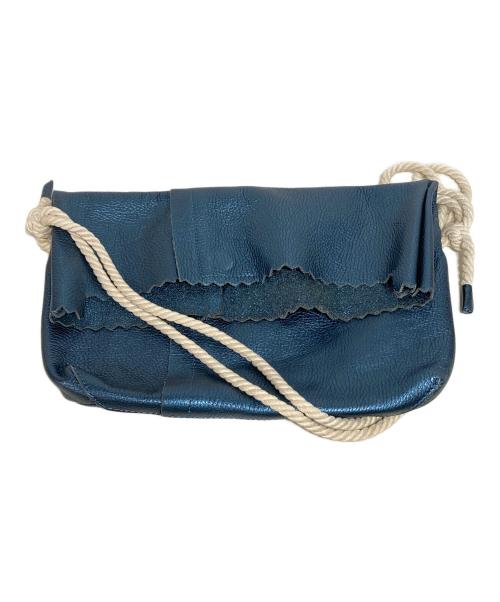 MM6 Maison Margiela（エムエムシックスメゾンマルジェラ）MM6 Maison Margiela (エムエムシックスメゾンマルジェラ) レザーショルダーバッグ ネイビーの古着・服飾アイテム