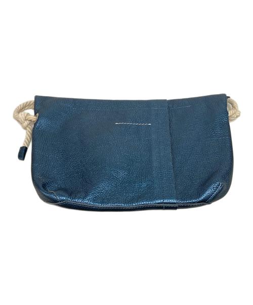 MM6 Maison Margiela（エムエムシックスメゾンマルジェラ）MM6 Maison Margiela (エムエムシックスメゾンマルジェラ) レザーショルダーバッグ ネイビーの古着・服飾アイテム