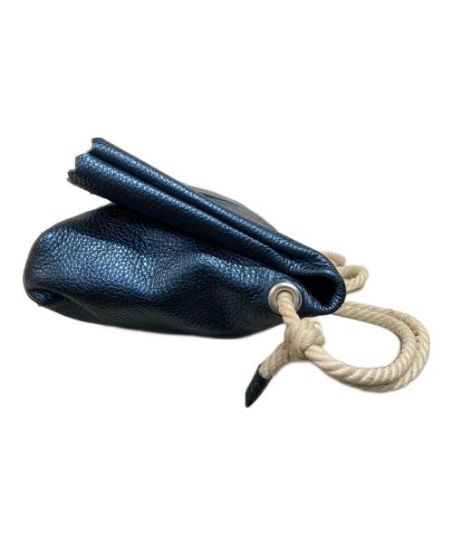 MM6 Maison Margiela（エムエムシックスメゾンマルジェラ）MM6 Maison Margiela (エムエムシックスメゾンマルジェラ) レザーショルダーバッグ ネイビーの古着・服飾アイテム