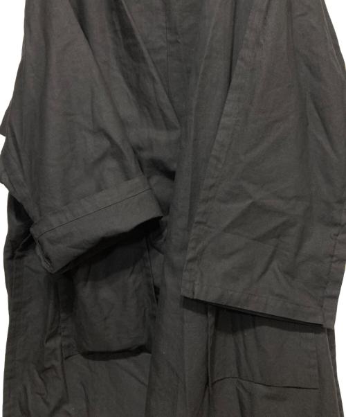 yohji yamamoto+noir（ヨウジヤマモトプリュスノアール）yohji yamamoto+noir (ヨウジヤマモトプリュスノアール) コットンリネンコート ブラック サイズ:2の古着・服飾アイテム