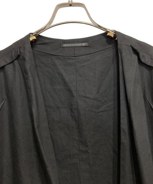 yohji yamamoto+noir（ヨウジヤマモトプリュスノアール）yohji yamamoto+noir (ヨウジヤマモトプリュスノアール) コットンリネンコート ブラック サイズ:2の古着・服飾アイテム