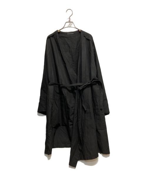 yohji yamamoto+noir（ヨウジヤマモトプリュスノアール）yohji yamamoto+noir (ヨウジヤマモトプリュスノアール) コットンリネンコート ブラック サイズ:2の古着・服飾アイテム
