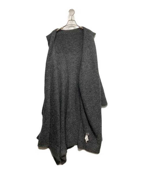 yohji yamamoto+noir（ヨウジヤマモトプリュスノアール）yohji yamamoto+noir (ヨウジヤマモトプリュスノアール) モヘヤ混ロングカーディガン グレー サイズ:2の古着・服飾アイテム