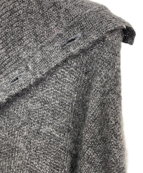 yohji yamamoto+noir（ヨウジヤマモトプリュスノアール）yohji yamamoto+noir (ヨウジヤマモトプリュスノアール) モヘヤ混ロングカーディガン グレー サイズ:2の古着・服飾アイテム