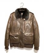 BURBERRY BLUE LABELバーバリーロンドンブルーレーベル）の古着「襟ボアダウンジャケット」｜ブラウン