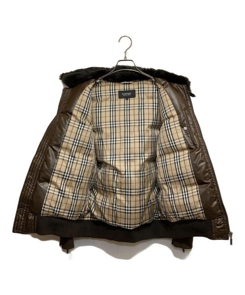 BURBERRY BLUE LABEL（バーバリーロンドンブルーレーベル）BURBERRY BLUE LABEL (バーバリーロンドンブルーレーベル) 襟ボアダウンジャケット ブラウン サイズ:Lの古着・服飾アイテム