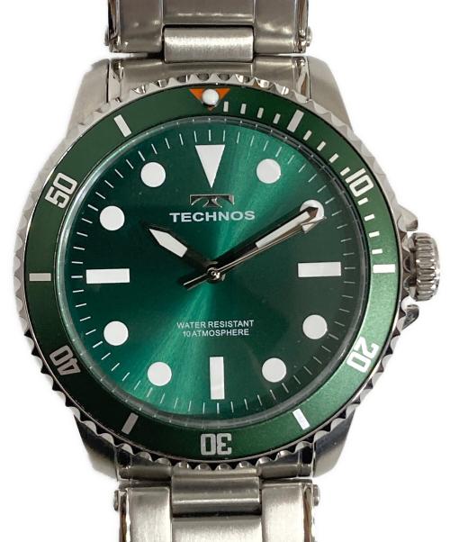 TECHNOS（テクノス）TECHNOS (テクノス) ダイバーズウォッチ グリーンの古着・服飾アイテム