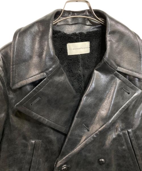GU（ジーユー）GU (ジーユー) beautiful people (ビューティフルピープル) フェイクレザーコート ブラック サイズ:XLの古着・服飾アイテム