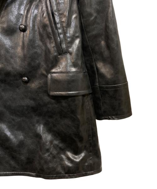 GU（ジーユー）GU (ジーユー) beautiful people (ビューティフルピープル) フェイクレザーコート ブラック サイズ:XLの古着・服飾アイテム