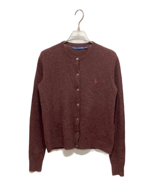 RALPH LAUREN（ラルフローレン）RALPH LAUREN (ラルフローレン) クルーネックカーディガン エンジ サイズ:Sの古着・服飾アイテム