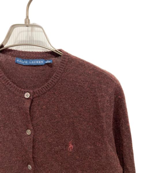 RALPH LAUREN（ラルフローレン）RALPH LAUREN (ラルフローレン) クルーネックカーディガン エンジ サイズ:Sの古着・服飾アイテム