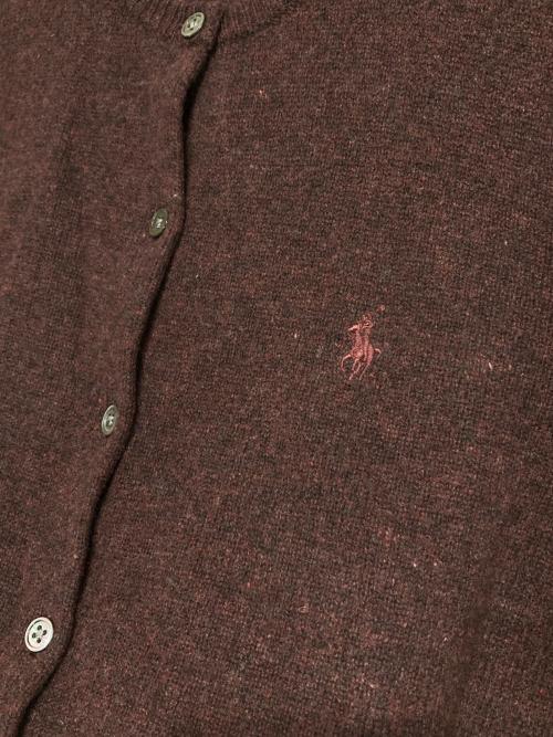 RALPH LAUREN（ラルフローレン）RALPH LAUREN (ラルフローレン) クルーネックカーディガン エンジ サイズ:Sの古着・服飾アイテム