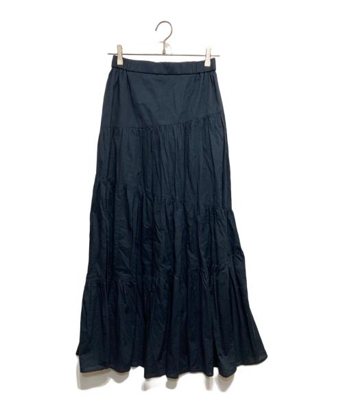 CASA FLINE（カーサフライン）CASA FLINE (カーサフライン) ギャザーロングスカート ネイビー サイズ:Fの古着・服飾アイテム