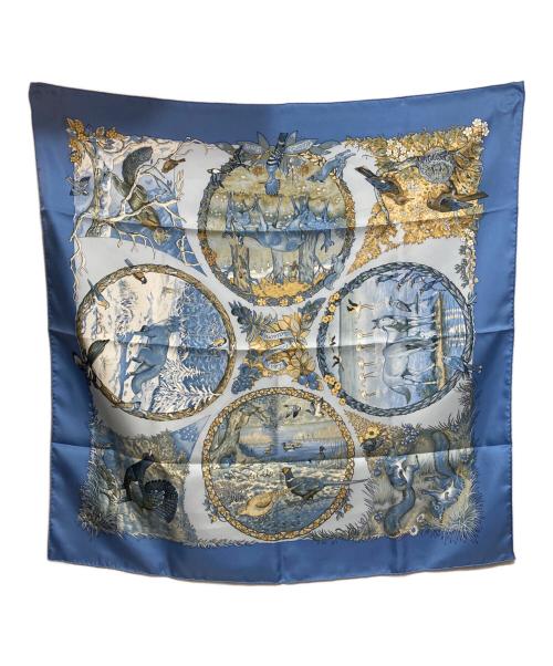 HERMES（エルメス）HERMES (エルメス) カレ90 LES QUATRE SAISONS スカイブルーの古着・服飾アイテム