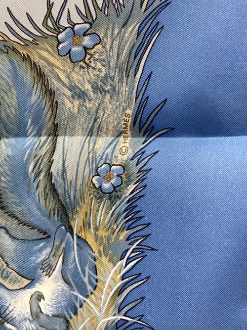 HERMES（エルメス）HERMES (エルメス) カレ90 LES QUATRE SAISONS スカイブルーの古着・服飾アイテム