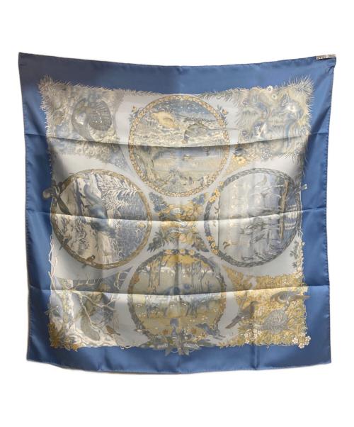 HERMES（エルメス）HERMES (エルメス) カレ90 LES QUATRE SAISONS スカイブルーの古着・服飾アイテム