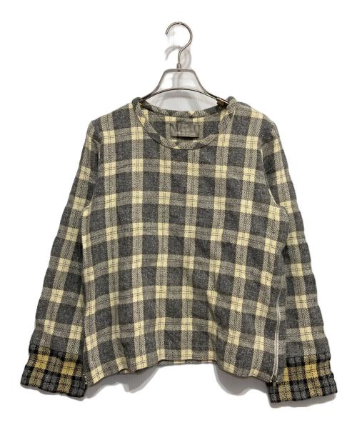 tricot COMME des GARCONS（トリココムデギャルソン）tricot COMME des GARCONS (トリココムデギャルソン) コットンポリツイードチェックブラウス ブラック×ベージュ サイズ:-の古着・服飾アイテム