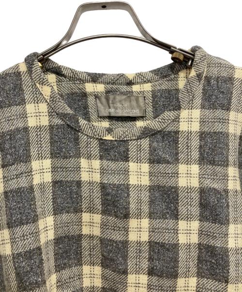 tricot COMME des GARCONS（トリココムデギャルソン）tricot COMME des GARCONS (トリココムデギャルソン) コットンポリツイードチェックブラウス ブラック×ベージュ サイズ:-の古着・服飾アイテム