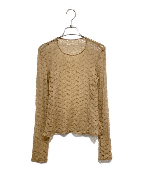 TODAYFUL（トゥデイフル）TODAYFUL (トゥデイフル) Jacquard Long T-shirt ベージュ サイズ:Fの古着・服飾アイテム