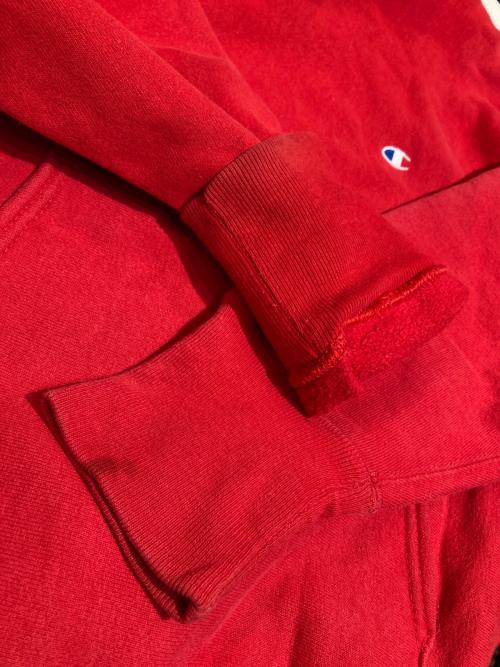 Champion REVERSE WEAVE（チャンピオン リバース ウィーブ）Champion REVERSE WEAVE (チャンピオン リバース ウィーブ) 90’sプルパーカー レッド サイズ:Mの古着・服飾アイテム