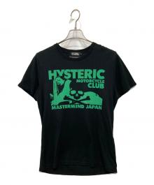 Hysteric Glamour×Mastermind JAPAN（ヒステリックグラマー×マスターマインド ジャパン）の古着「コラボプリントTシャツ」｜ブラック