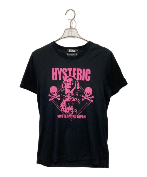 Hysteric Glamour（ヒステリックグラマー）Hysteric Glamour (ヒステリックグラマー) Mastermind JAPAN (マスターマインド ジャパン) コラボプリントTシャツ ピンク×ブラック サイズ:Mの古着・服飾アイテム