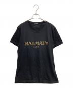BALMAINバルマン）の古着「プリントTシャツ」｜ゴールド×ブラック
