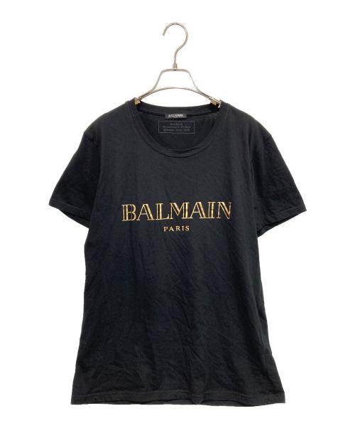 BALMAIN（バルマン）BALMAIN (バルマン) プリントTシャツ ゴールド×ブラック サイズ:Ｓの古着・服飾アイテム