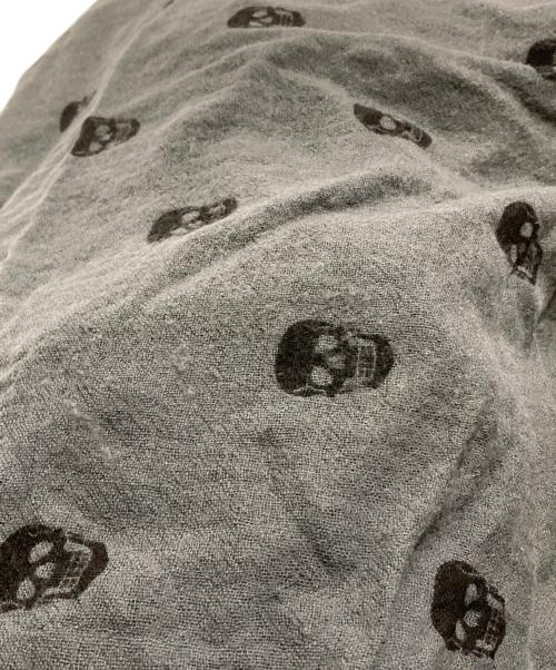 Hysteric Glamour（ヒステリックグラマー）Hysteric Glamour (ヒステリックグラマー) スカル柄ストール ブラック×グレーの古着・服飾アイテム