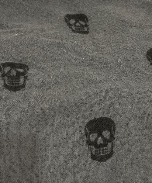 Hysteric Glamour（ヒステリックグラマー）Hysteric Glamour (ヒステリックグラマー) スカル柄ストール ブラック×グレーの古着・服飾アイテム
