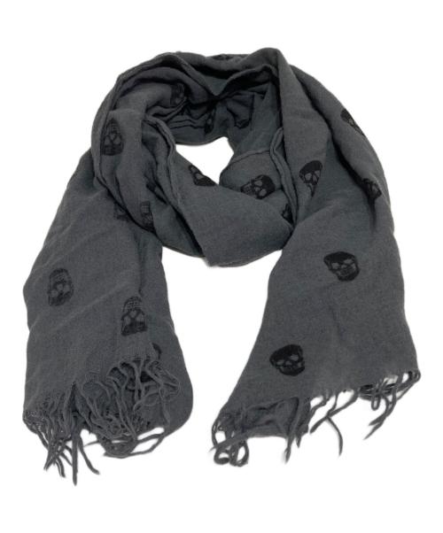 Hysteric Glamour（ヒステリックグラマー）Hysteric Glamour (ヒステリックグラマー) スカル柄ストール ブラック×グレーの古着・服飾アイテム