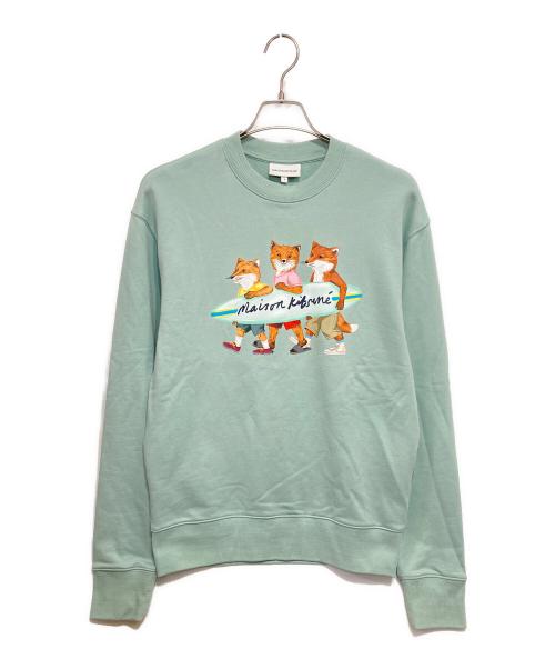 maison kitsune（メゾンキツネ）MAISON KITSUNE (メゾンキツネ) SURFING FOXES シーフォームブルー サイズ:Sの古着・服飾アイテム