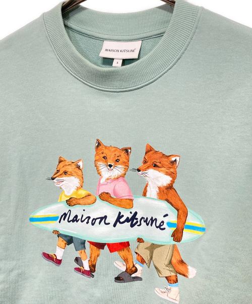 maison kitsune（メゾンキツネ）MAISON KITSUNE (メゾンキツネ) SURFING FOXES シーフォームブルー サイズ:Sの古着・服飾アイテム