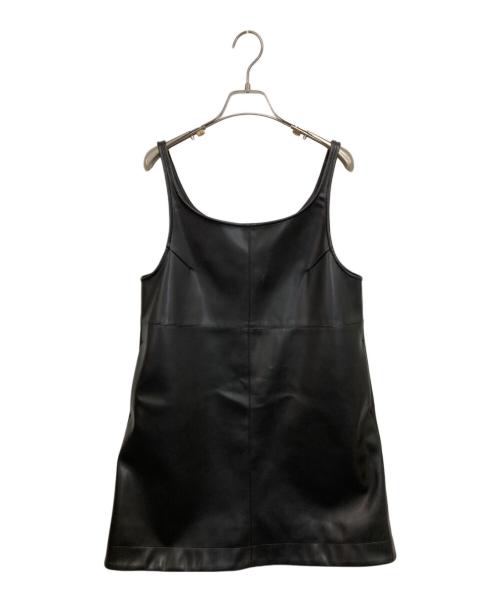 U by SPICK&SPAN（ユー バイ スピック＆スパン）U by Spick&Span (ユー バイ スピック＆スパン) フェイクレザーミニワンピース ブラック サイズ:FREEの古着・服飾アイテム