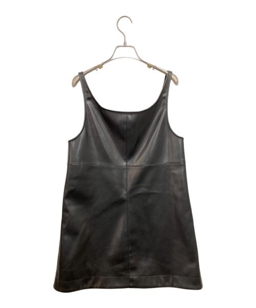 U by SPICK&SPAN（ユー バイ スピック＆スパン）U by Spick&Span (ユー バイ スピック＆スパン) フェイクレザーミニワンピース ブラック サイズ:FREEの古着・服飾アイテム