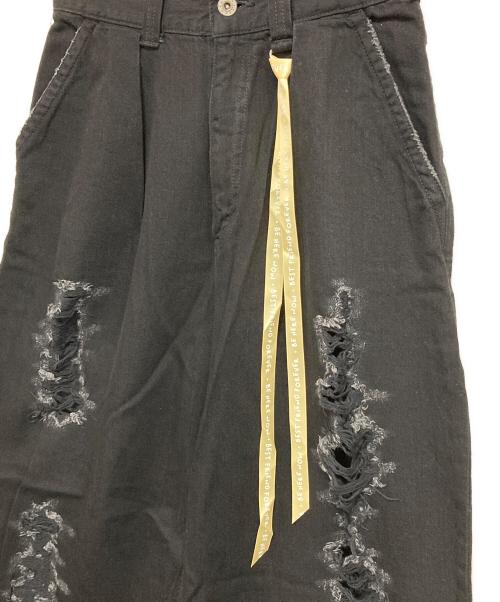 10（テン）10 (テン) ダメージ加工デニムパンツ ブラック サイズ:1の古着・服飾アイテム