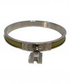 HERMESエルメス）の古着「ケリーカデナバングル」｜シルバー×グリーン