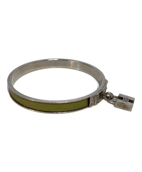 HERMES（エルメス）HERMES (エルメス) ケリーカデナバングル シルバー×グリーンの古着・服飾アイテム