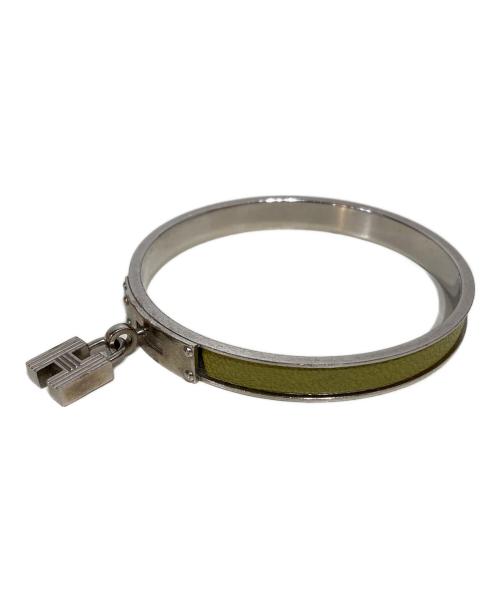 HERMES（エルメス）HERMES (エルメス) ケリーカデナバングル シルバー×グリーンの古着・服飾アイテム