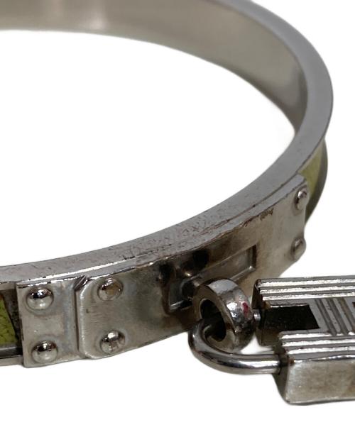 HERMES（エルメス）HERMES (エルメス) ケリーカデナバングル シルバー×グリーンの古着・服飾アイテム