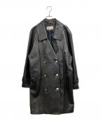 courregesクレージュ）の古着「レザートレンチコート」｜ブラック