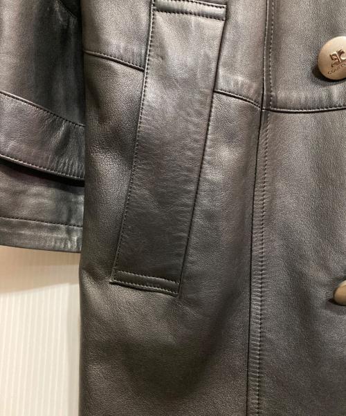 courreges（クレージュ）courreges (クレージュ) レザートレンチコート ブラック サイズ:38の古着・服飾アイテム