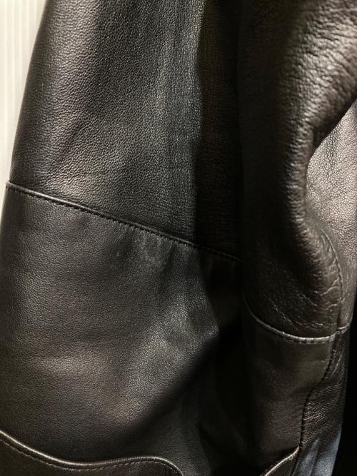 courreges（クレージュ）courreges (クレージュ) レザートレンチコート ブラック サイズ:38の古着・服飾アイテム