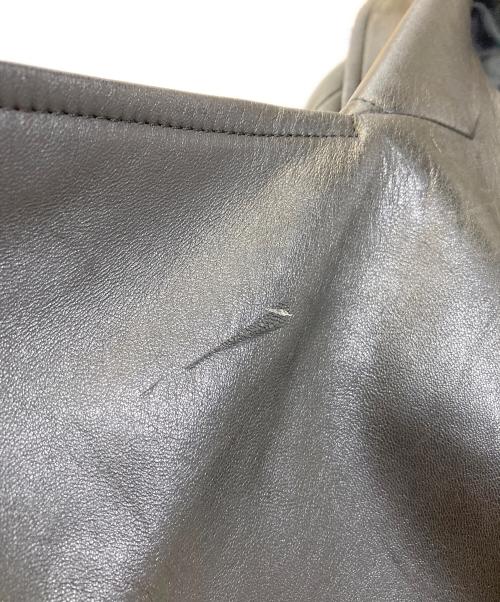 courreges（クレージュ）courreges (クレージュ) レザートレンチコート ブラック サイズ:38の古着・服飾アイテム