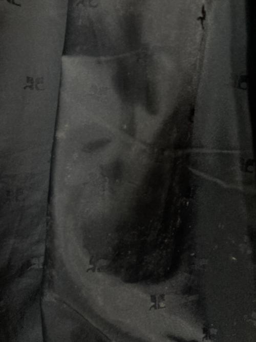 courreges（クレージュ）courreges (クレージュ) レザートレンチコート ブラック サイズ:38の古着・服飾アイテム