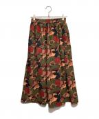 かぐれカグレ）の古着「リバティコーデュロイギャザースカート」｜ブラウン