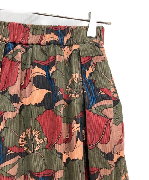 かぐれ（カグレ）かぐれ (カグレ) リバティコーデュロイギャザースカート ブラウン サイズ:FREEの古着・服飾アイテム