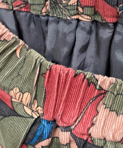 かぐれ（カグレ）かぐれ (カグレ) リバティコーデュロイギャザースカート ブラウン サイズ:FREEの古着・服飾アイテム