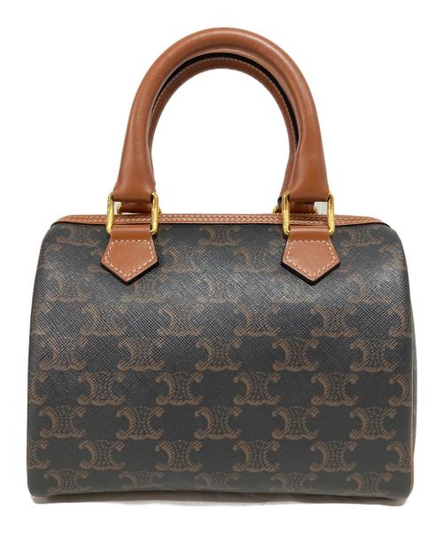 CELINE（セリーヌ）CELINE (セリーヌ) スモールボストン-トリオンキャンバス＆カーフスキン ブラウンの古着・服飾アイテム